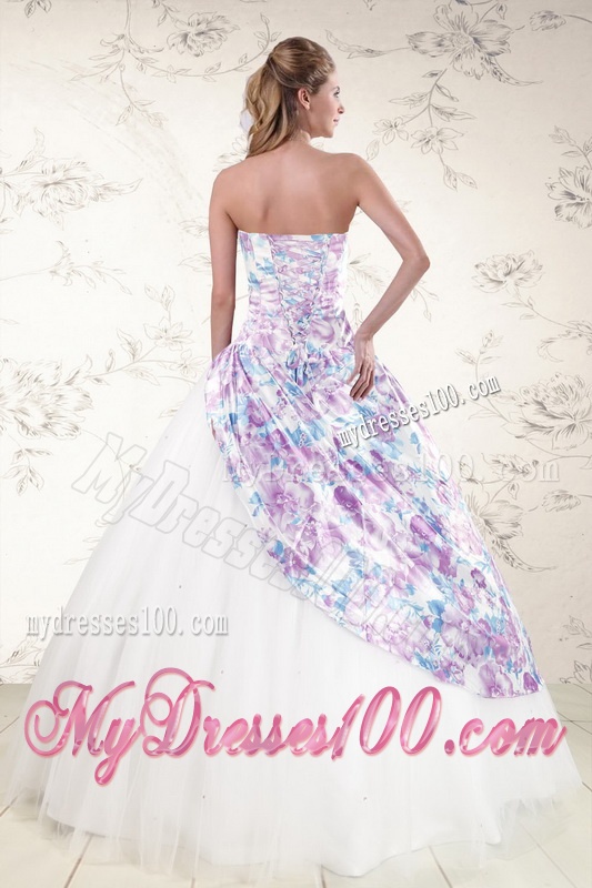 2016 Unique Puffy Multi-color Quinceanera Dresses with Beading