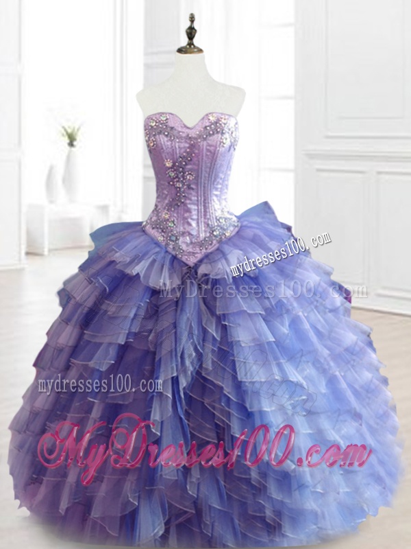 Beautiful Multi Color Sweetheart Quinceanera Dresses with Beading and Ruffles