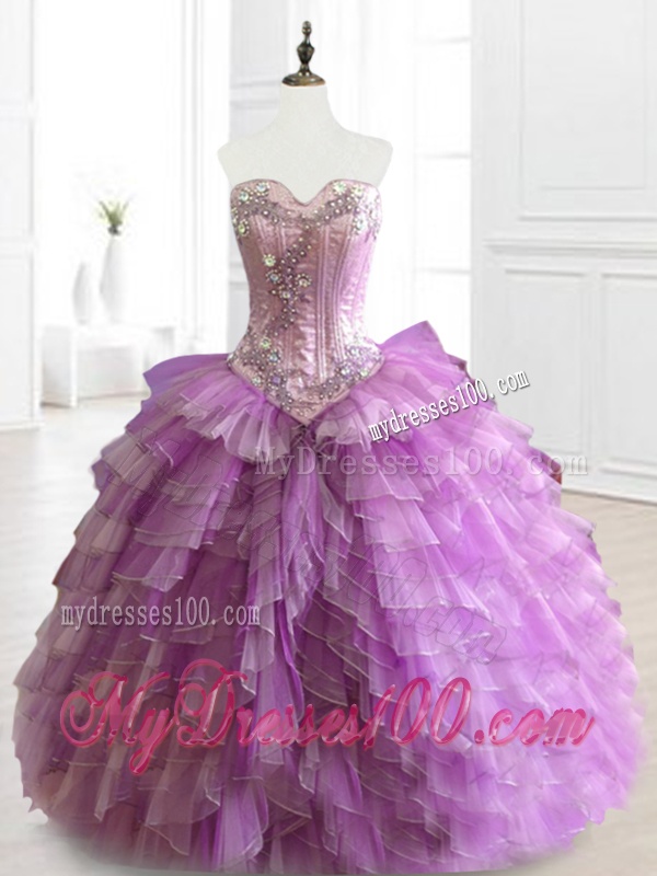 Beautiful Multi Color Sweetheart Quinceanera Dresses with Beading and Ruffles