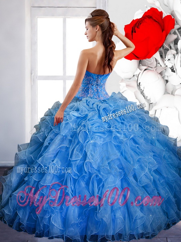 Free and Easy Ball Gown Quinceanera Dress with Ruffles and Appliques