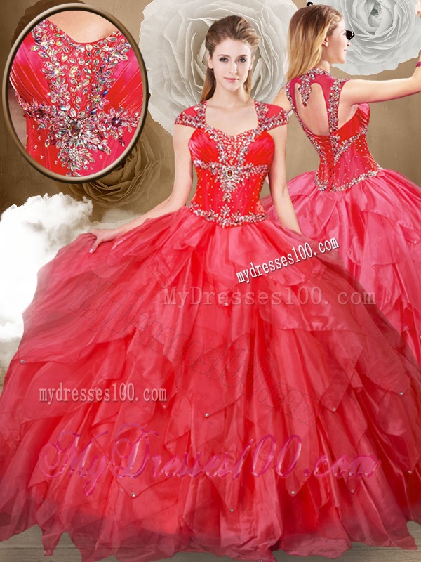 Hot Sale Sweetheart Beading and Red Quinceanera Dresses