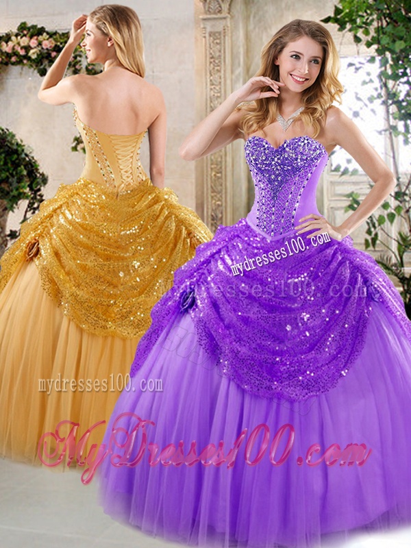 New Style Ball Gown Beading and Paillette Quinceanera Dresses for Fall
