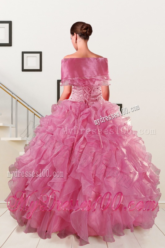 Pink 2016 Pretty Quinceanera Dresses Sweetheart with Ruffles
