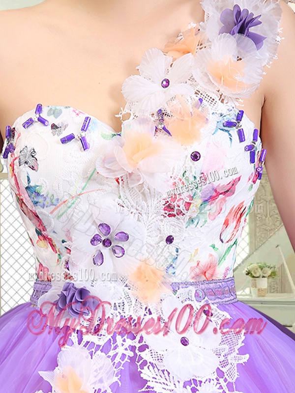 Popular Beading and Appliques Quinceanera Gowns with One Shoulder