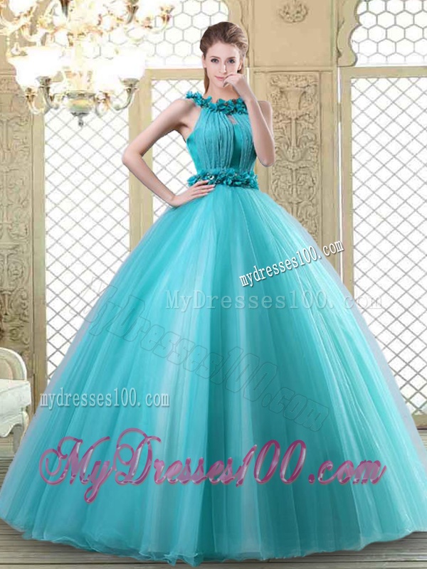 Pretty Bateau Quinceanera Dresses with Ruffles in Teal