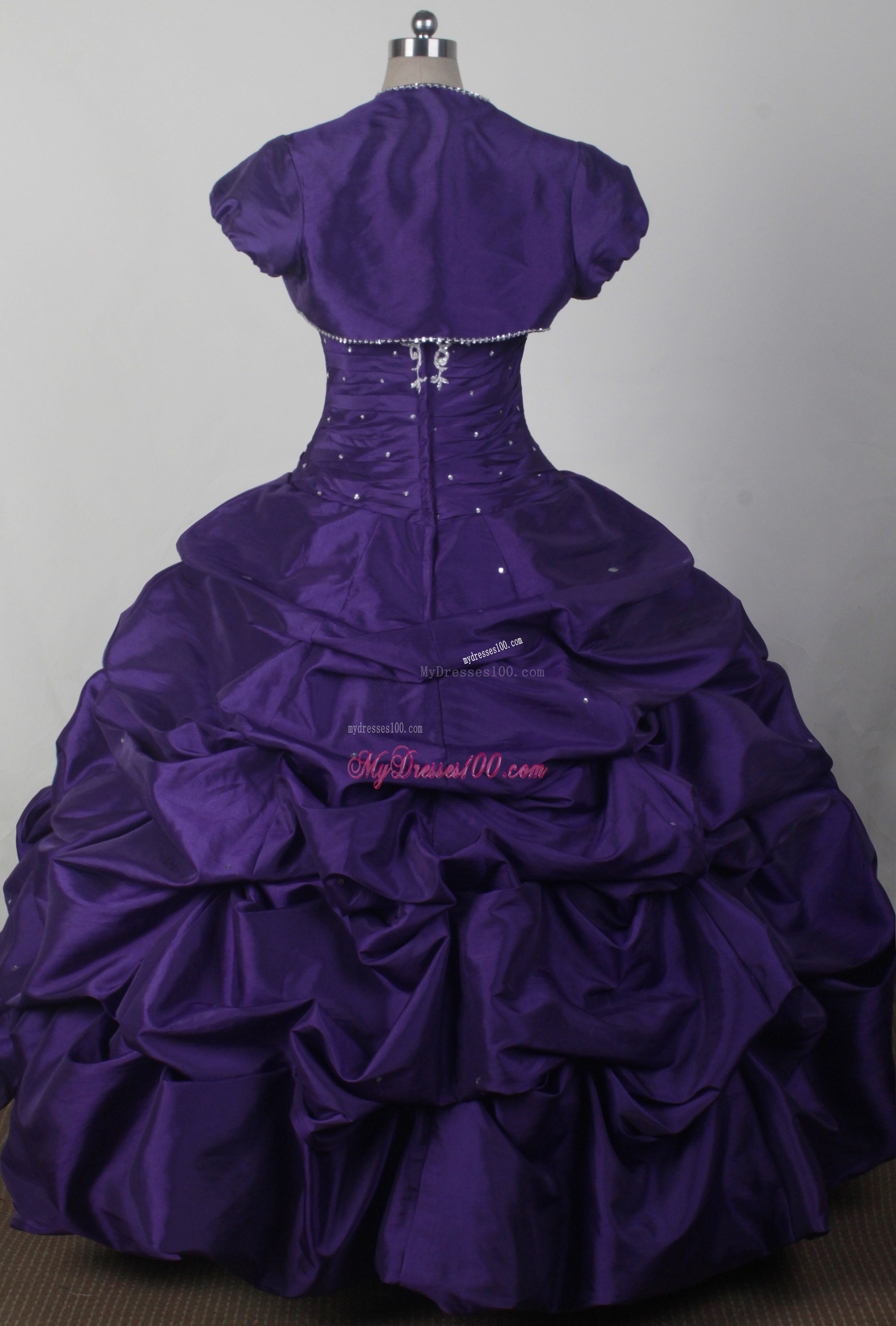 2013 Sweetheart Purple Qunceanera Dress with Ruches and Pick-ups