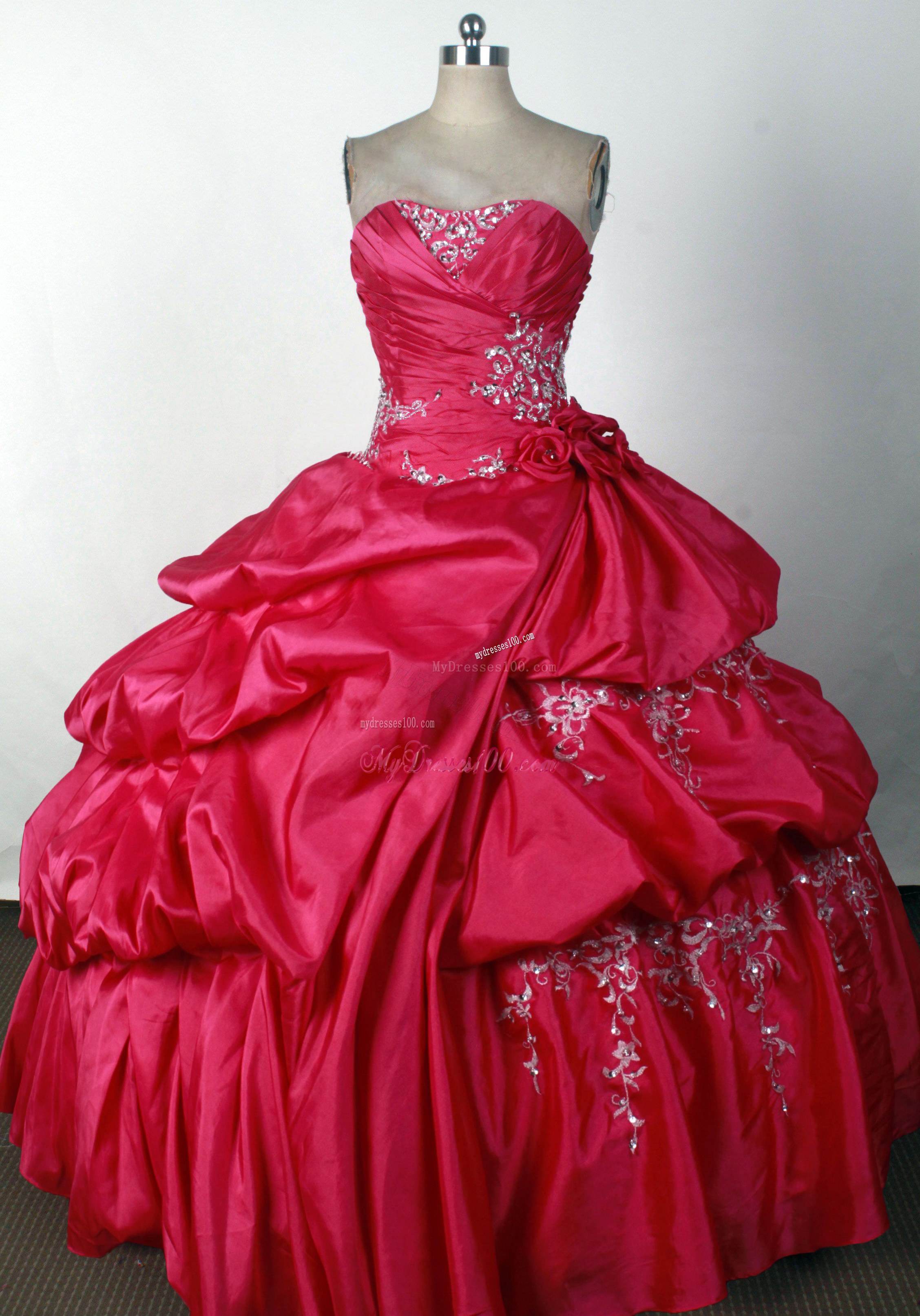 Appliques and Pick-ups Decorate Dresses 16 in Hot Pink
