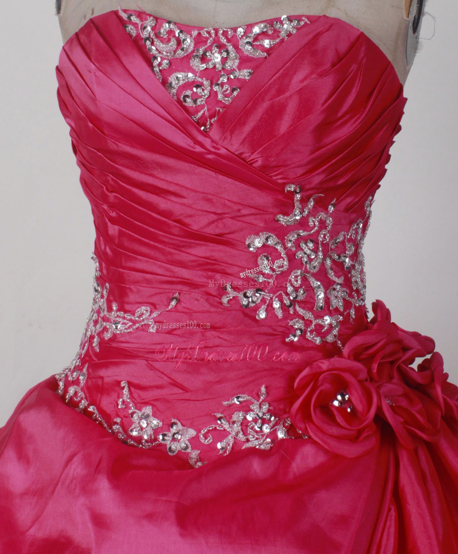 Appliques and Pick-ups Decorate Dresses 16 in Hot Pink