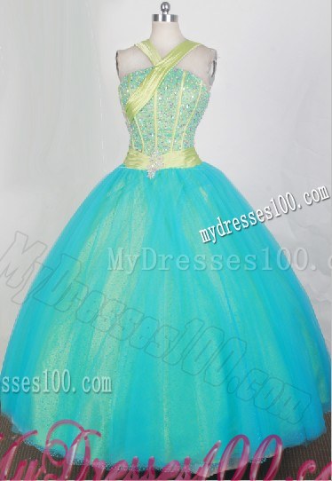 Beaded Bodice v-Neck Colored Ball Gown Quinceanera Dress