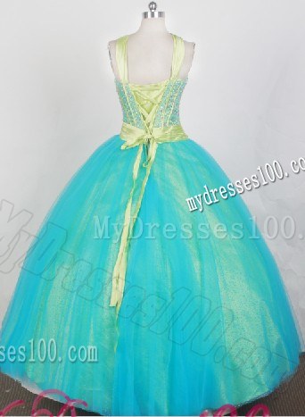 Beaded Bodice v-Neck Colored Ball Gown Quinceanera Dress