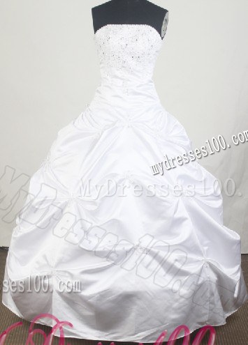 Beaded Bodice White Dress for Quinceanera with Zipper Up