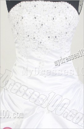 Beaded Bodice White Dress for Quinceanera with Zipper Up