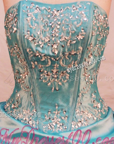 Exclusive Embroidery with Sequins Quinceanera Dress in Light Blue