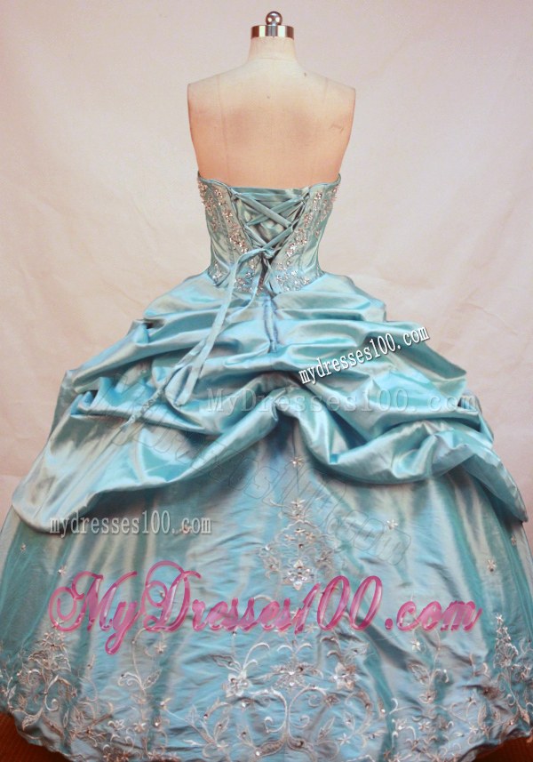 Exclusive Embroidery with Sequins Quinceanera Dress in Light Blue