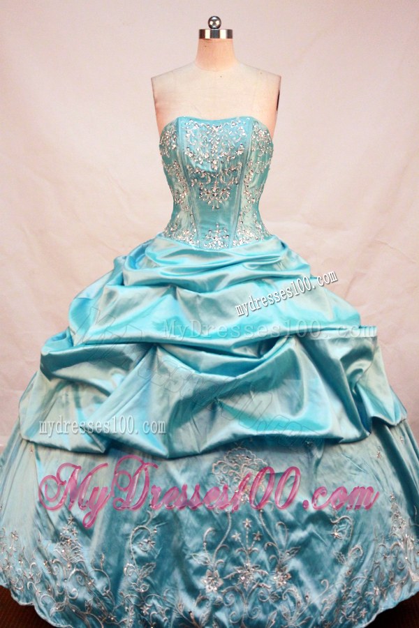 Exclusive Embroidery with Sequins Quinceanera Dress in Light Blue