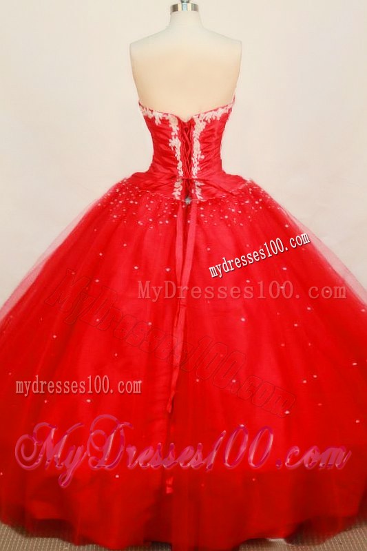 Ruched Sweetheart Appliques Decorated Long Quinceanera Dresses