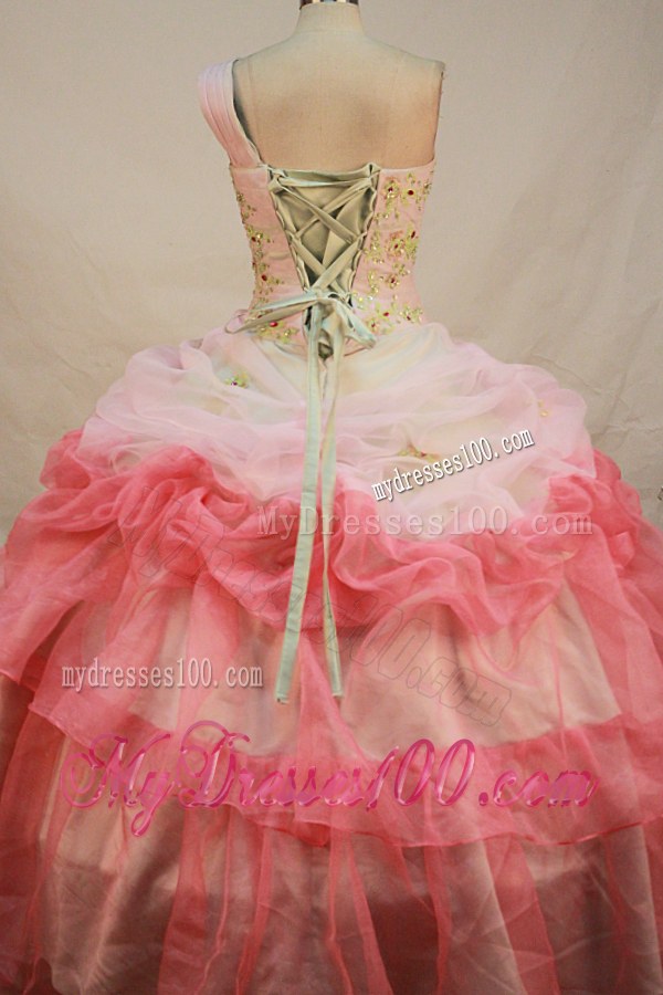 Multi-colored Pick-ups Quinceanera Gowns with Yellow Green Embroidery