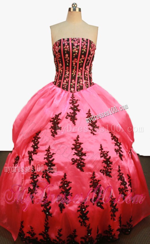 Appliques Corset Back Puffy Watermelon Sweet 16 Dresses