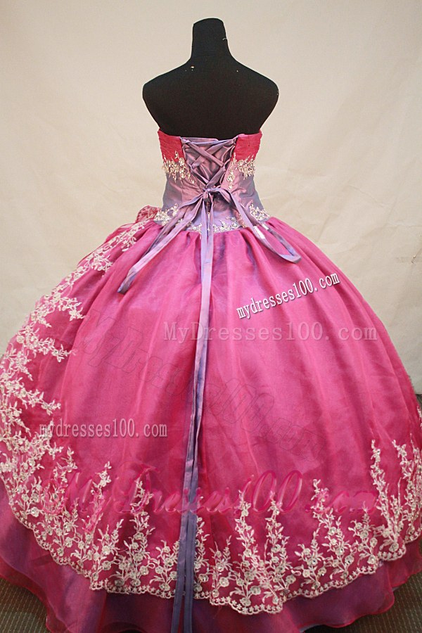 Beautiful Butterfly Appliques Sweetheart Lace-up Back Quinceanera Gown