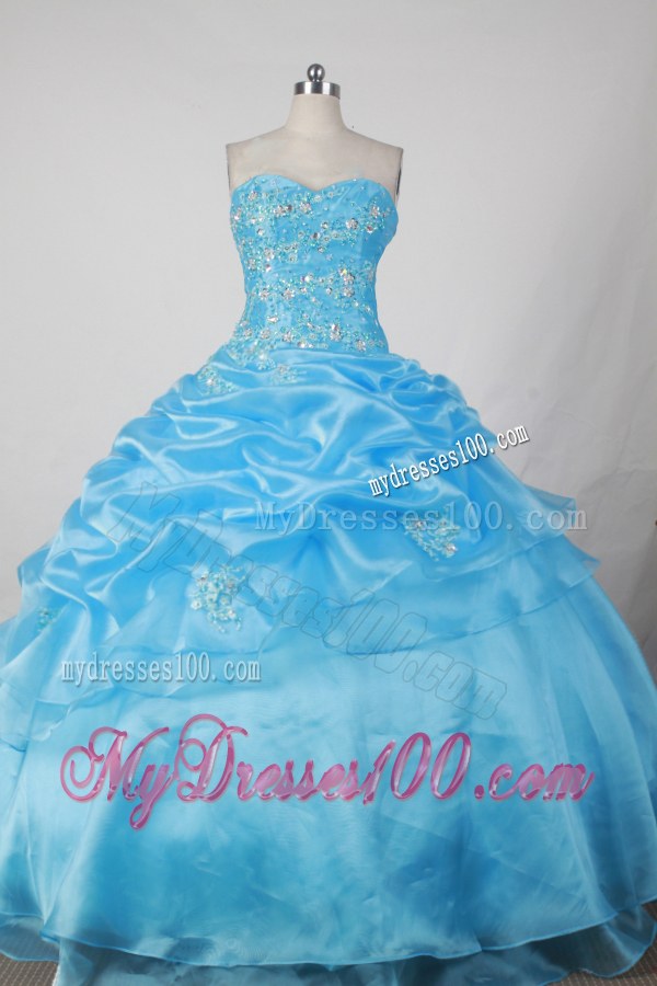 Aqua Blue Beading Appliques Sweet 15 16 Birthday Party Dresses in Vogue