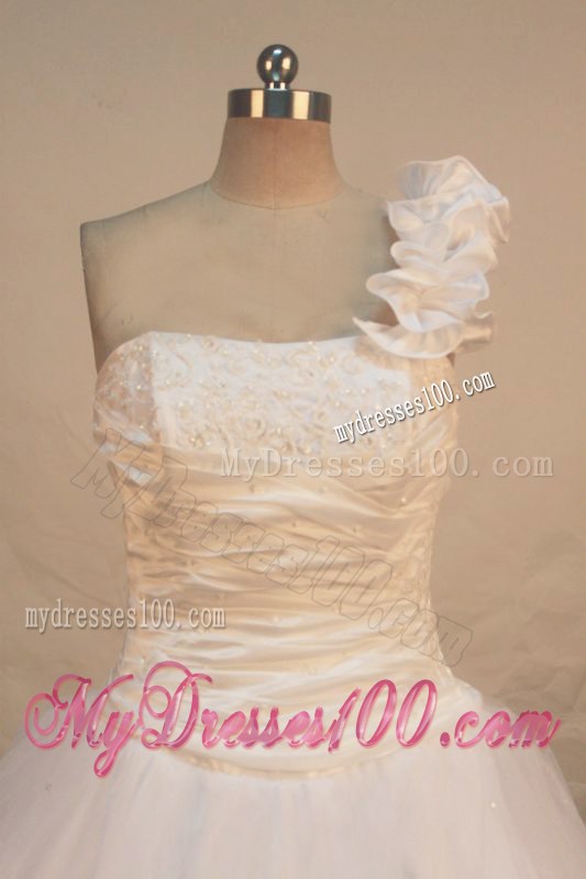 Petal one Shoulder Ruching and Appliques Dress for Sweet 16
