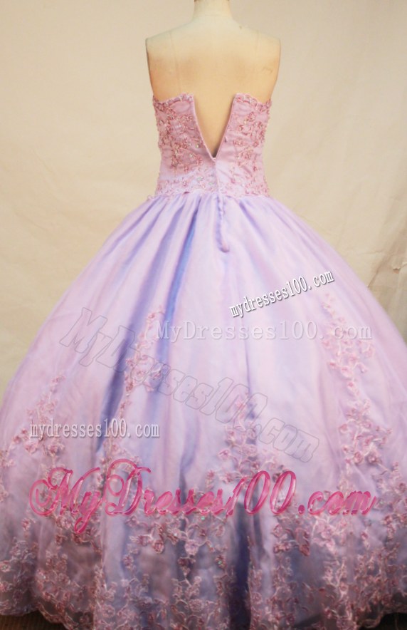 Pretty Zipper-up Strapless Puffy Lilac Quinceanera Gowns for Girls