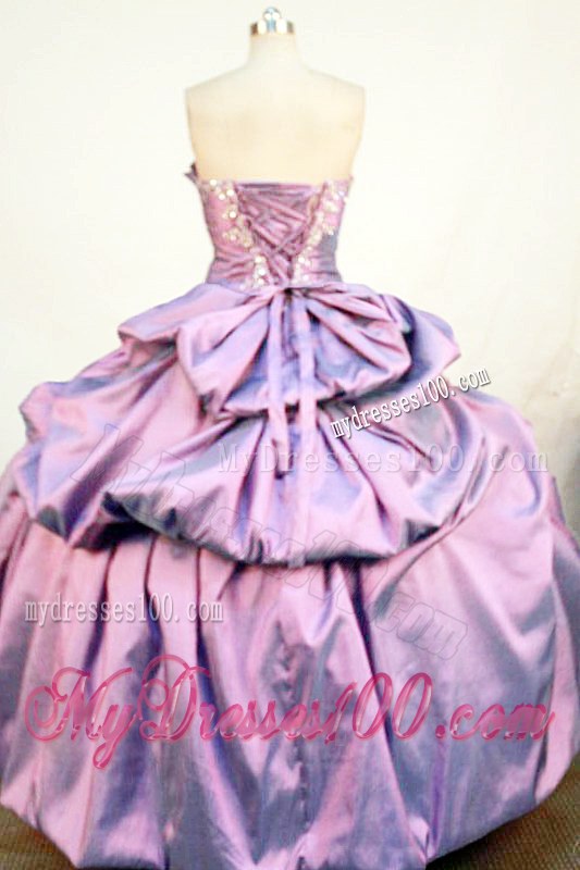 Purple Shell Shapes Top Quinceanera Dresses with Pick-ups