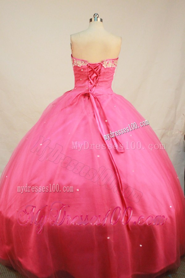 Beading Applique Decorate Quinceanera Gowns with Handle Flower