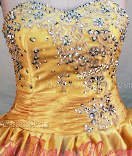 Taffeta Pick-ups Ball Gown Quinceanera Dress with Silver Sequins