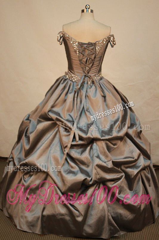 Elegant Off the Shoulder Taffeta Beading Quinceanera Dress