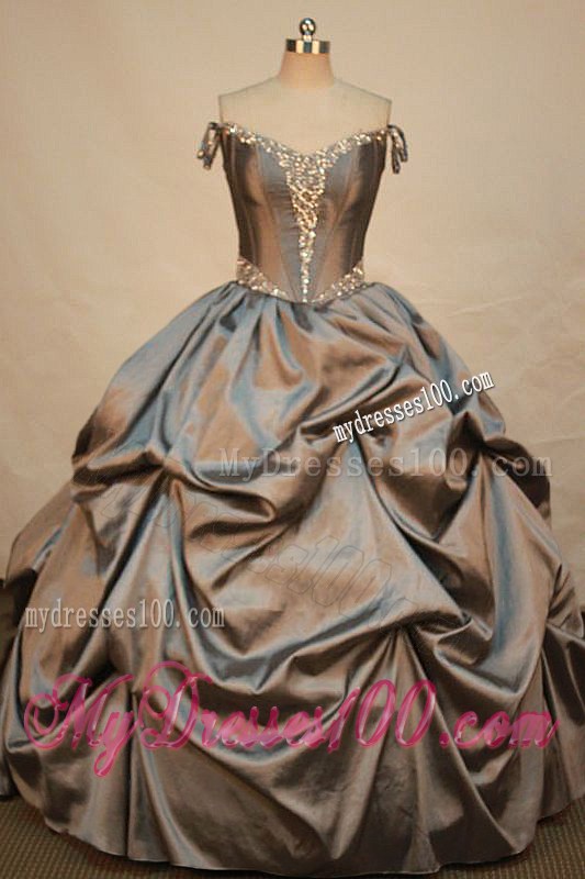 Elegant Off the Shoulder Taffeta Beading Quinceanera Dress