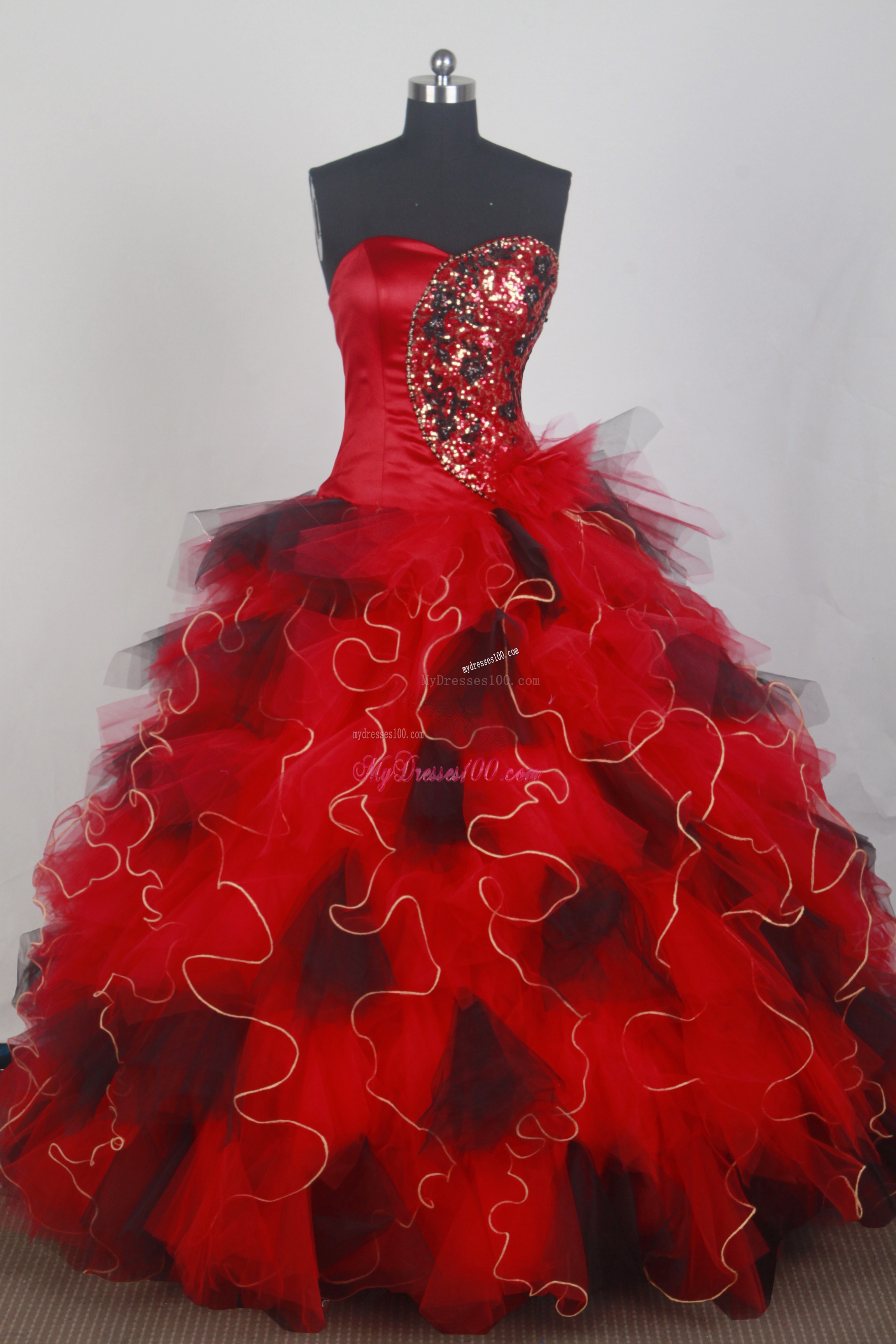 Special Two-toned Sweetheart Floor Length Ruffles Quinceanera Gowns