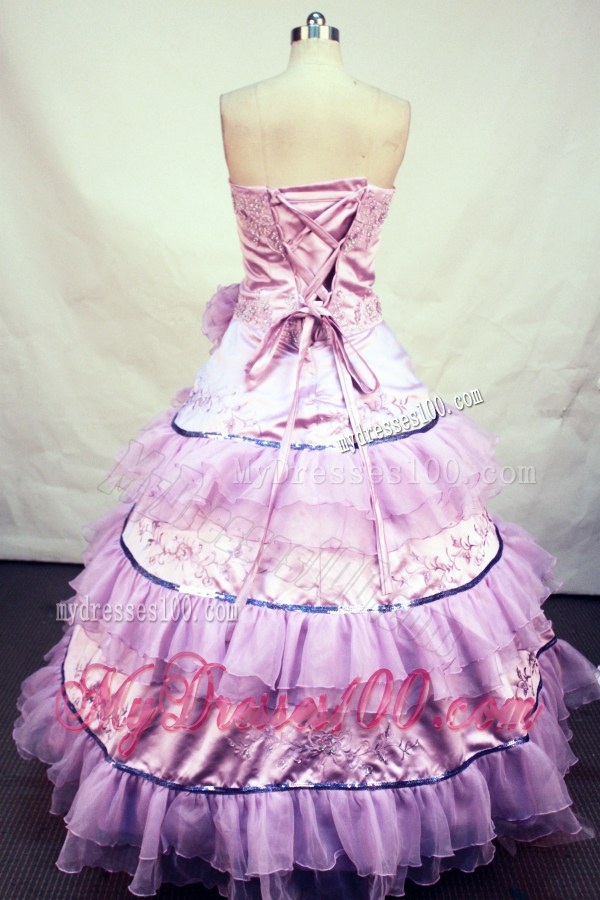 Lavender Appliques Sweetheart Quinceanera Dresses with Layers
