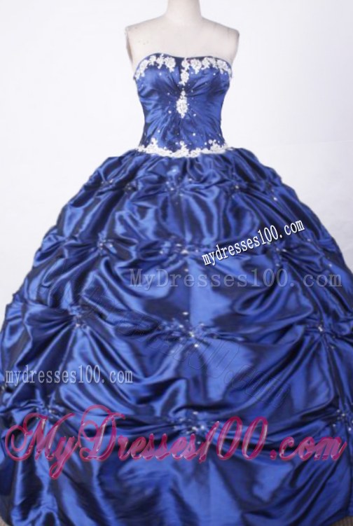 Beaded and Ruched Pick-ups Quinceanera Dress with Appliques