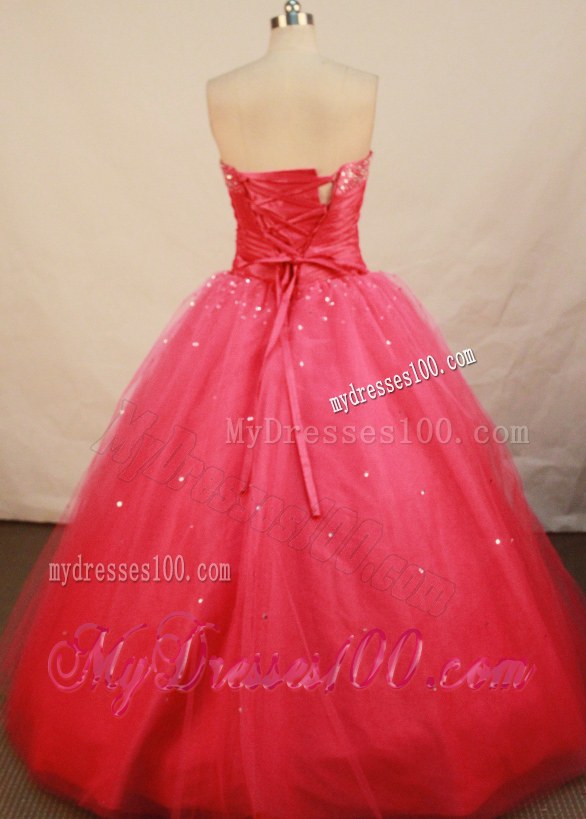 Adorable Beading Strapless Puffy Qinceanera Dresses in Hot Pink