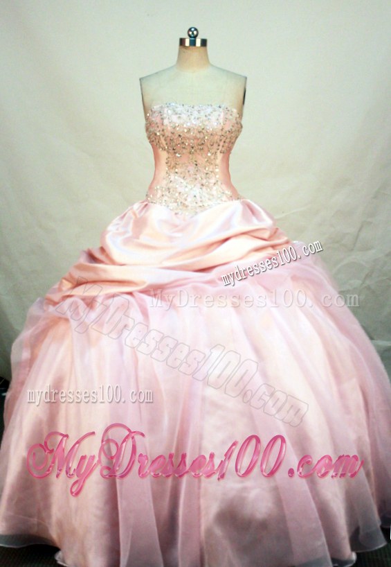 Beading and Pick-ups Accent Blush Pink Quinceanera Dress