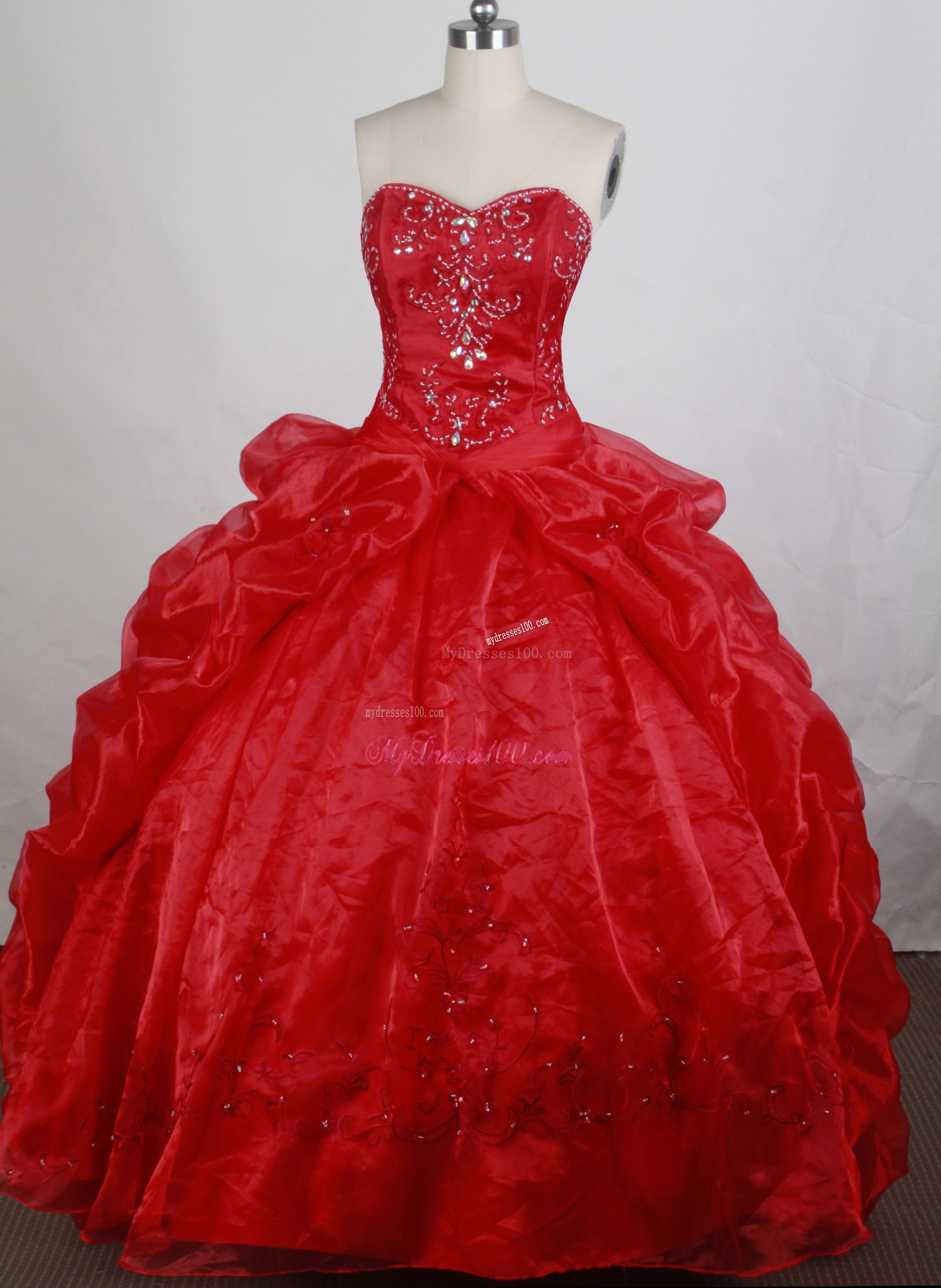 Brush Train Beading and Pick-ups Accent Dresses 16 in Wine Red