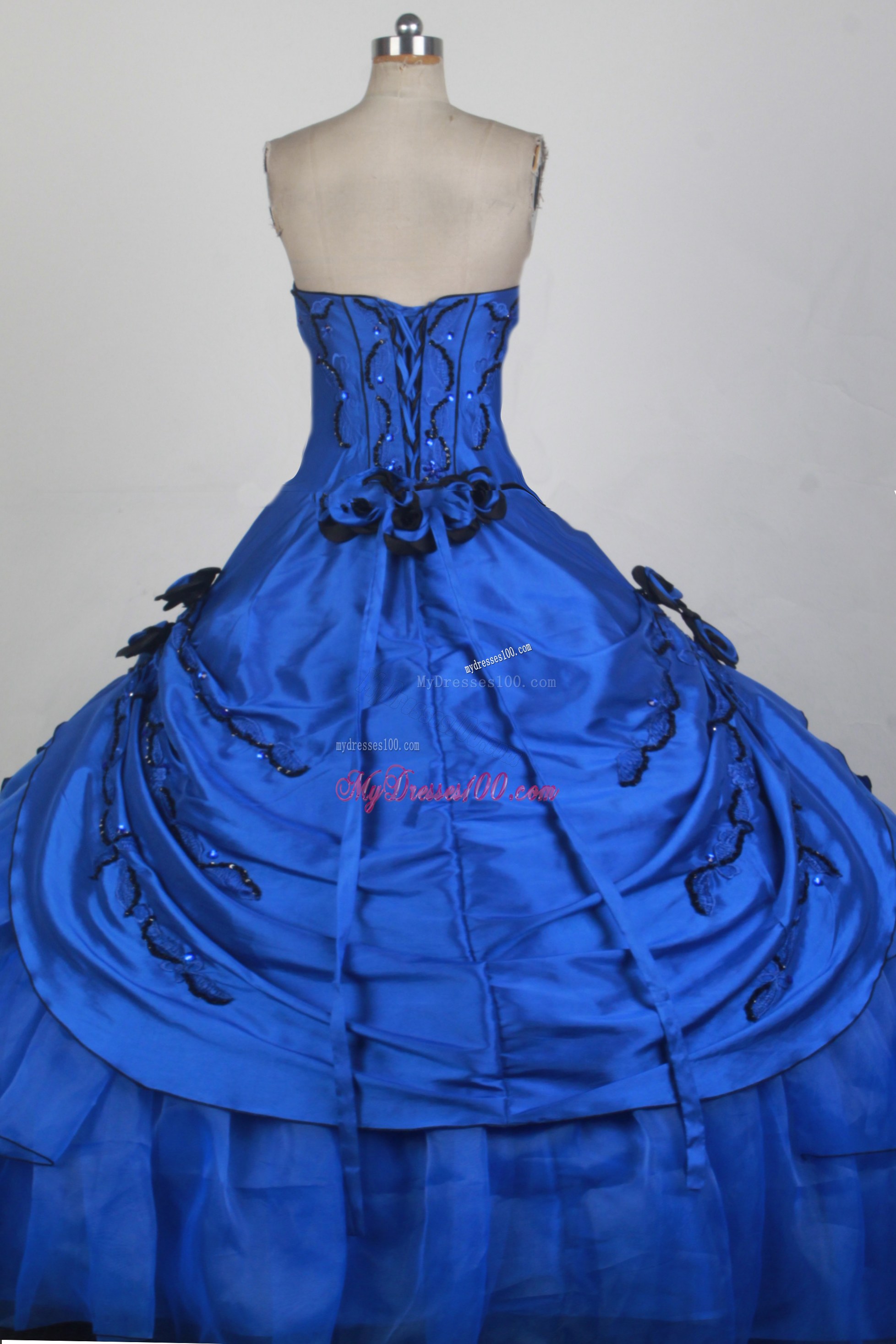 Embroidery and Pick-ups Accent Dresses 16 in Royal Blue