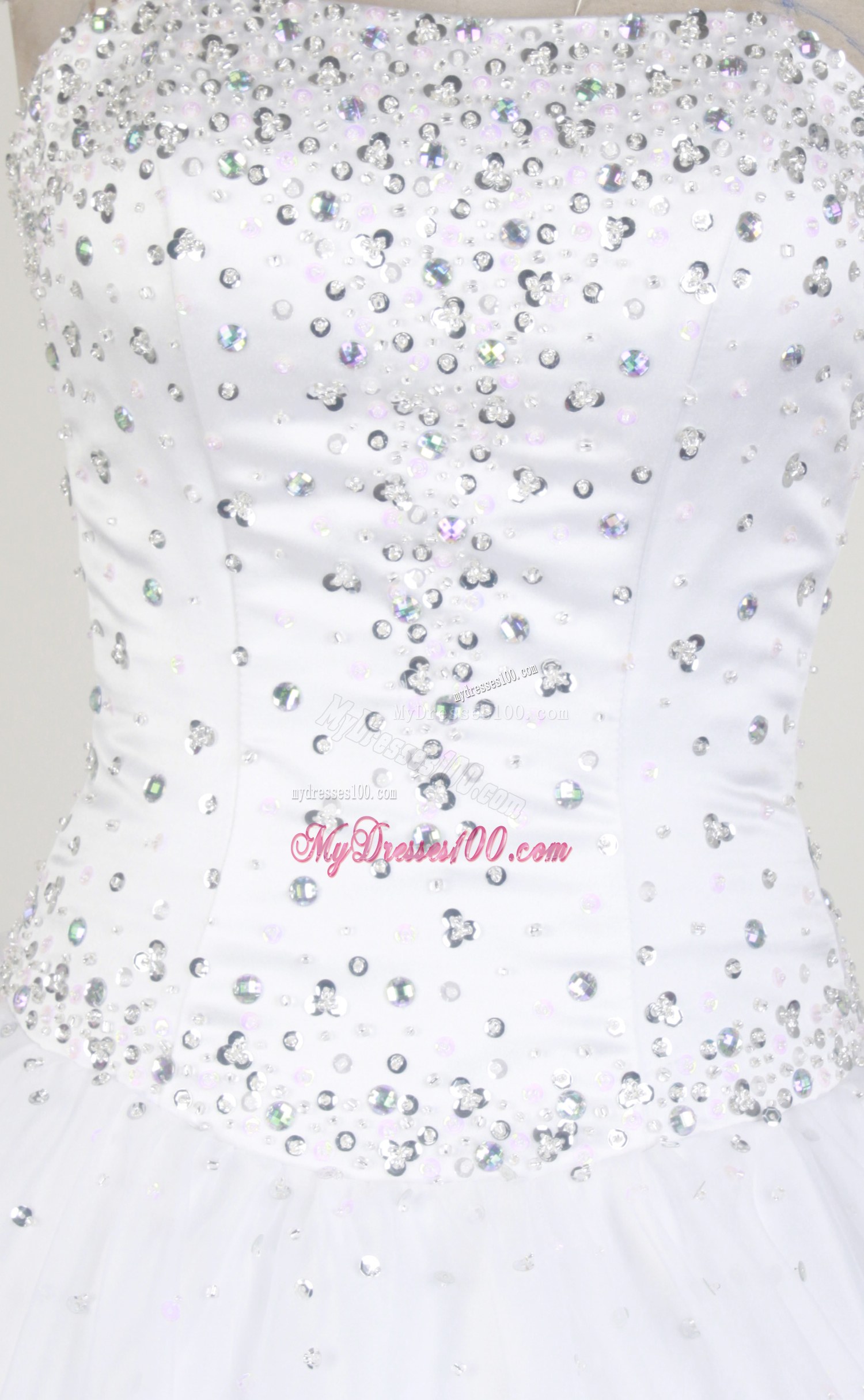 Beaded Bodice White Organza Qunceanera Dresses in Vogue