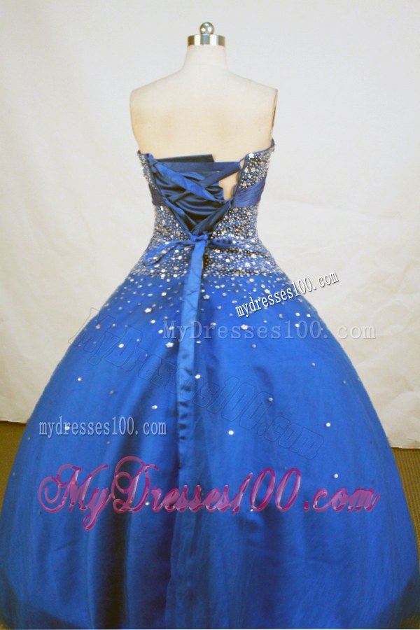 Sweetheart Full Beaded Bodice Royal Blue Dress for Quince