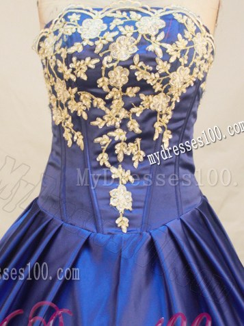Elegant Corset Back Appliques Quinceanera Dresses in Royal Blue