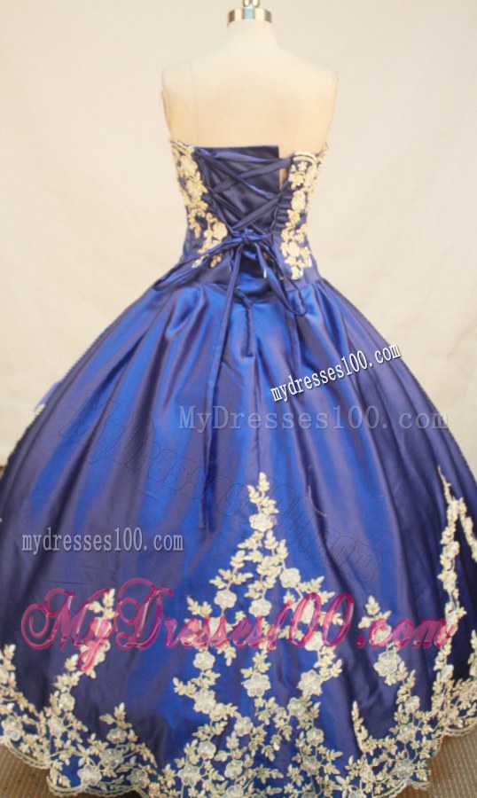 Elegant Corset Back Appliques Quinceanera Dresses in Royal Blue