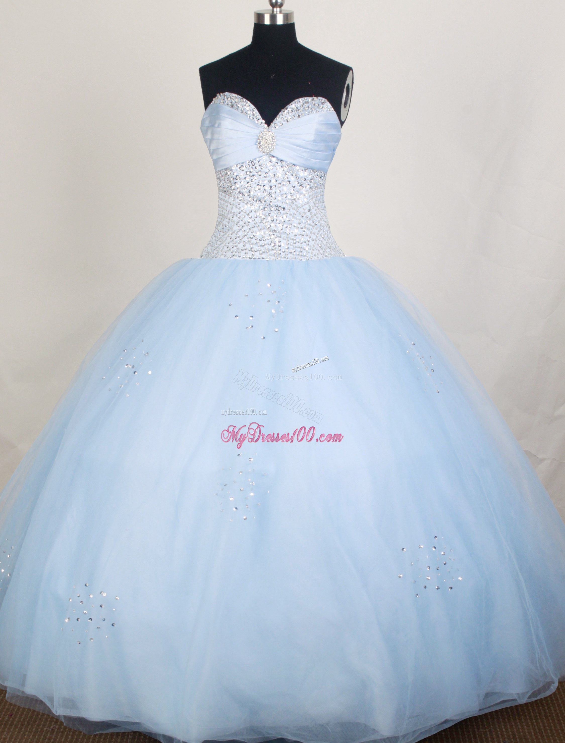 Quinceanera Dress with Beaded Sweetheart Neckline Beading Waist and Ball Gown