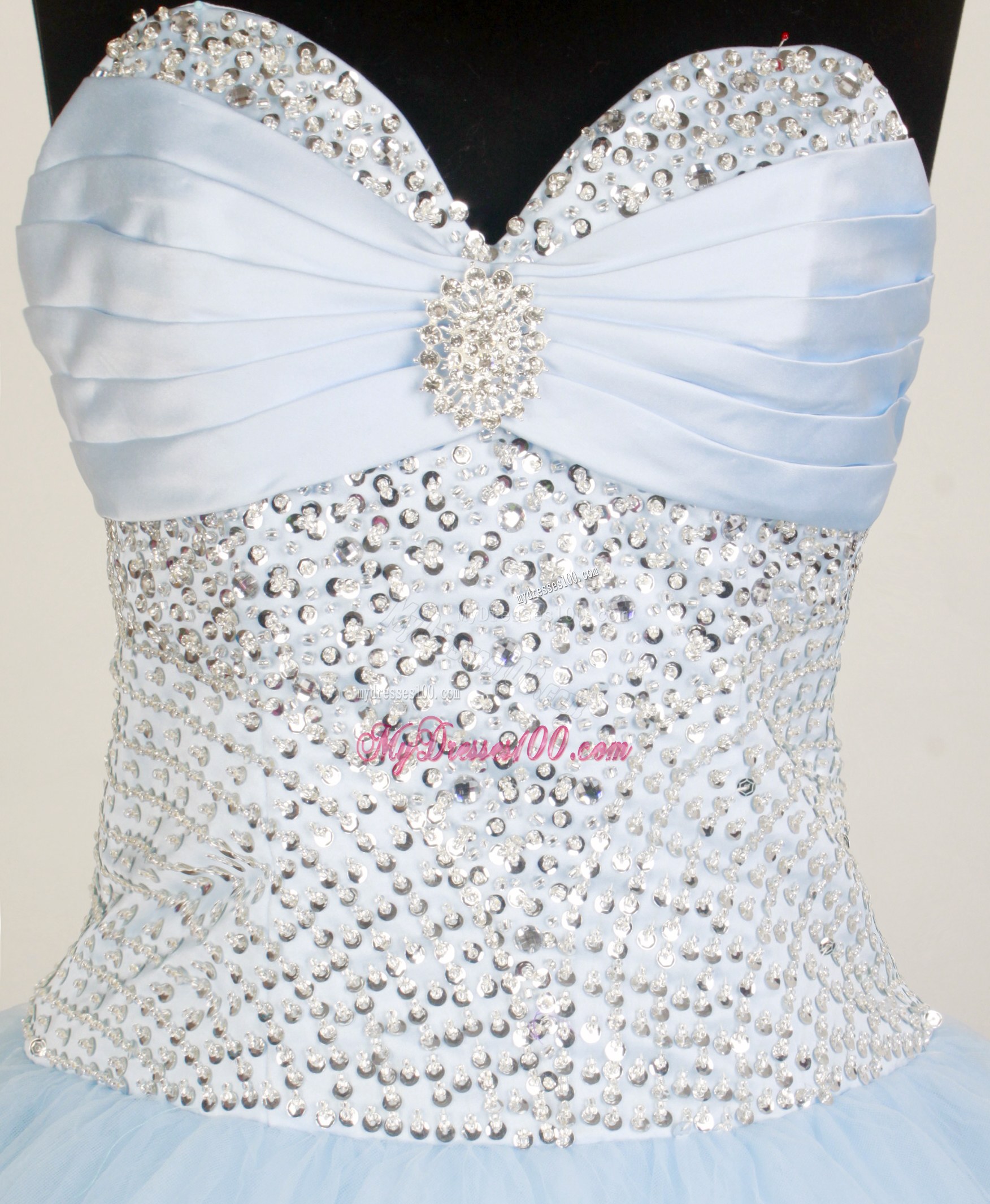 Quinceanera Dress with Beaded Sweetheart Neckline Beading Waist and Ball Gown