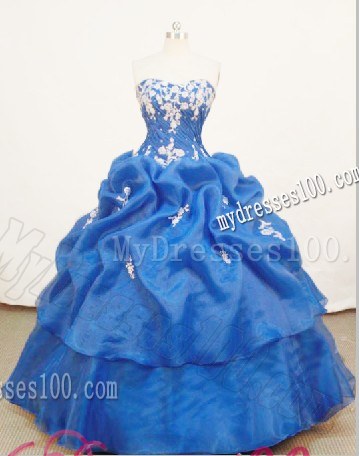 Two Tiers Appliqued Bodice Dress for Sweet 15 with Bubbles