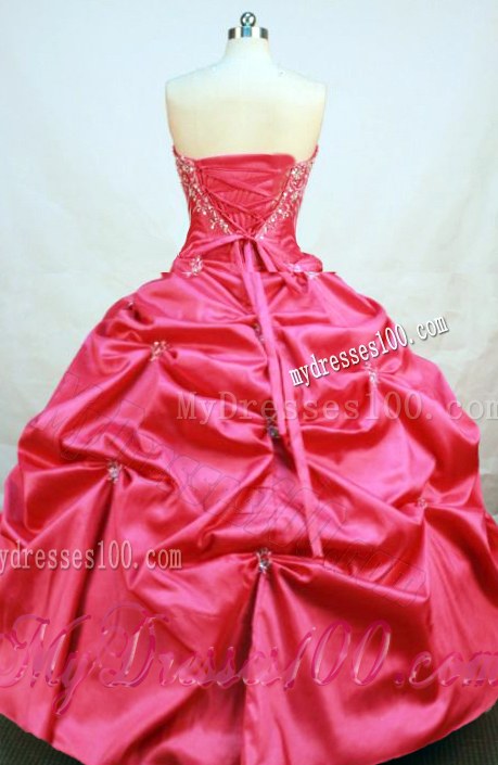 Embroidery with Beading Pick-ups Lace Up Back Dress for Quince
