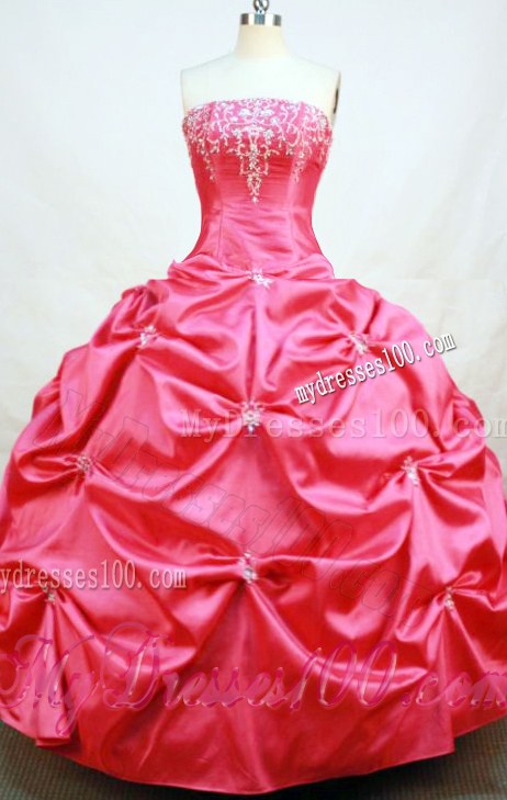 Embroidery with Beading Pick-ups Lace Up Back Dress for Quince