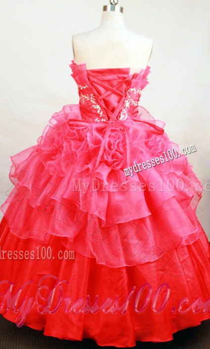 Hot Pink Quinceanera Dress with Appliques and Rolling Flowers
