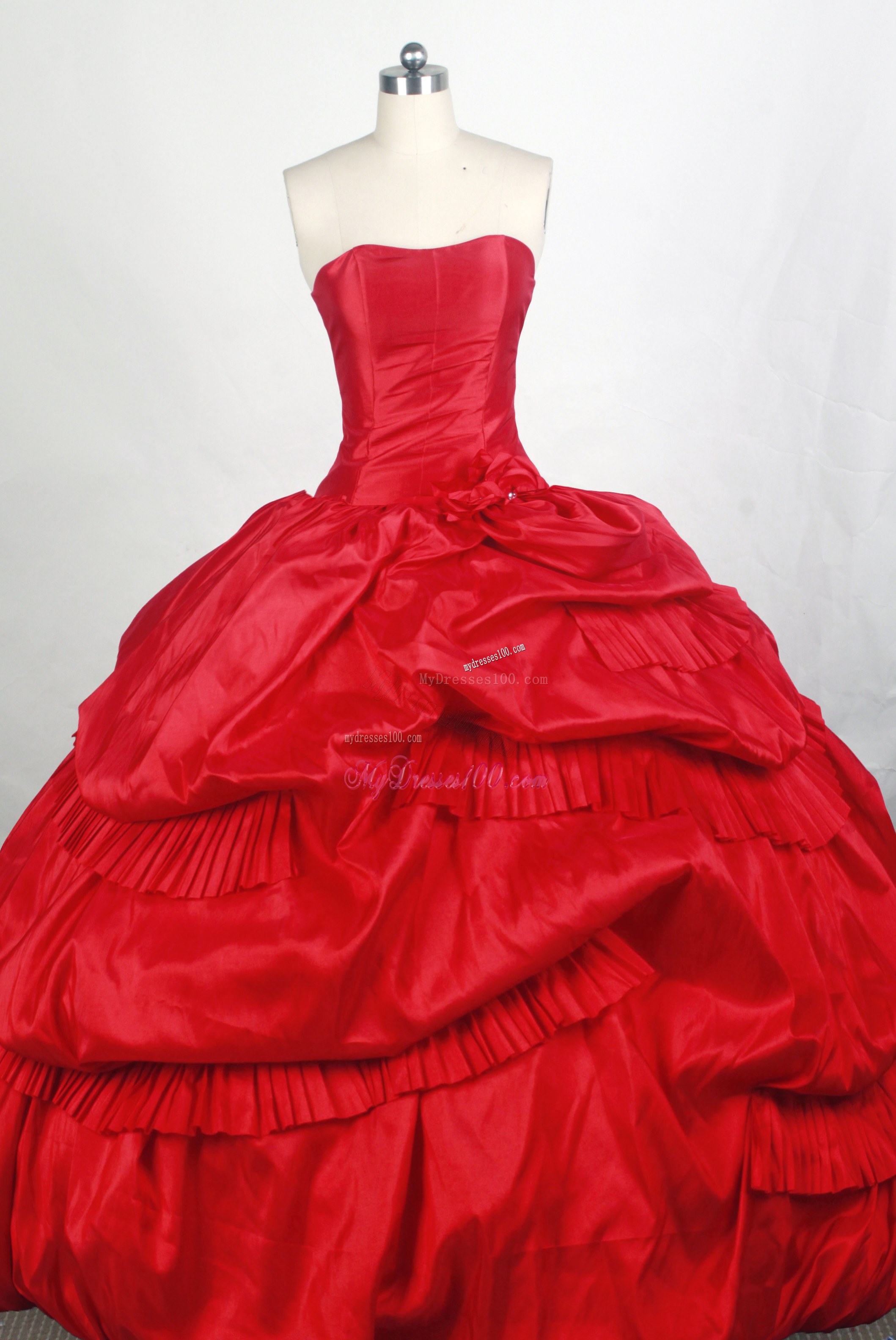 Pick-ups and Ruches Accent Quinceanera Dress in Wine Red