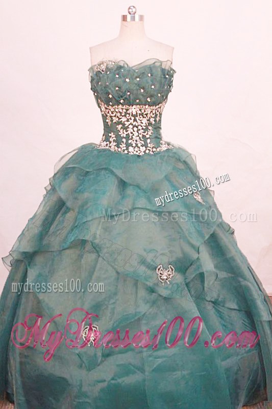 Ruffles and Layers Appliqued Bodice Sweet 16 Dresses with Diamond